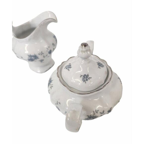 Traditions Fine China Blue Garland Creamer & Sugar Set Made in Thailand for Joha - Picture 9 of 9